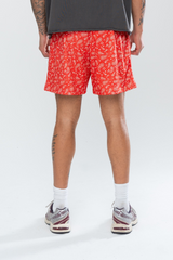 CLASSIC PAISLEY MESH SHORTS - RED