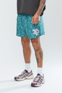 CLASSIC PAISLEY MESH SHORTS - GREEN