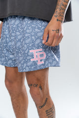 CLASSIC PAISLEY MESH SHORTS - GREY