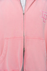 CLASSIC DOUBLE ZIP HOODIE - WASHED PINK