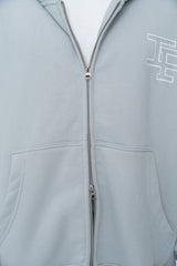 CLASSIC DOUBLE ZIP HOODIE - GREY