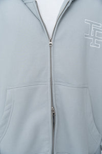 CLASSIC DOUBLE ZIP HOODIE - GREY