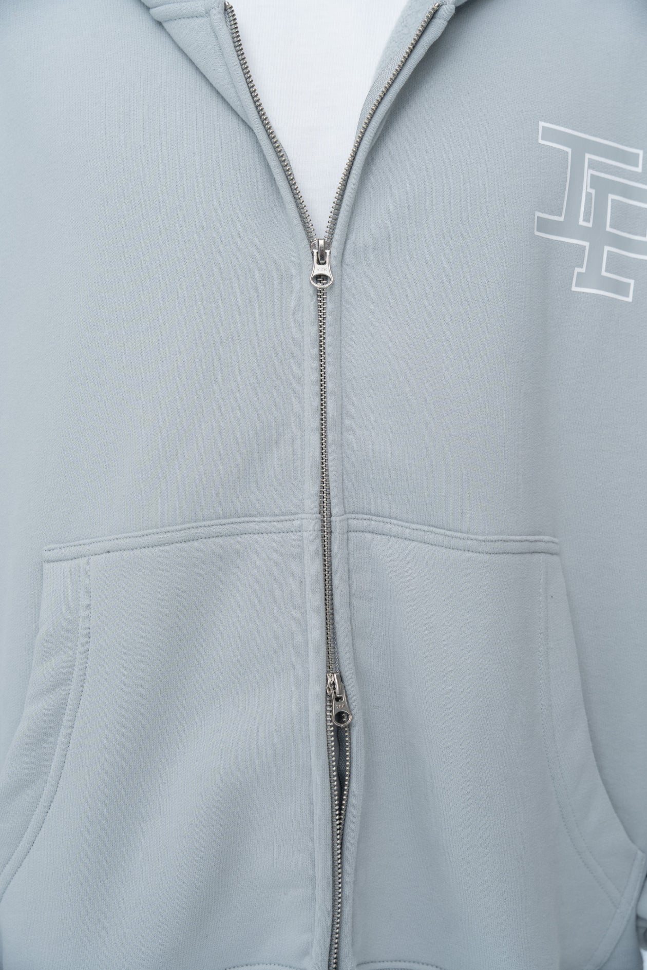 CLASSIC DOUBLE ZIP HOODIE - GREY