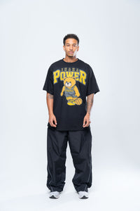 POLLEN CROSSOVER TEDDY TEE - BLACK