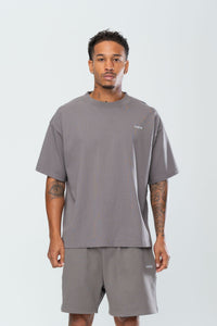 BASICS DISTRESSED TEE - STONE