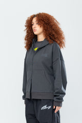 SUMMIT DOUBLE ZIP HOODIE - ASPHALT