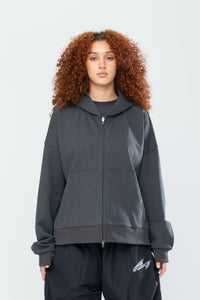 SUMMIT DOUBLE ZIP HOODIE - ASPHALT