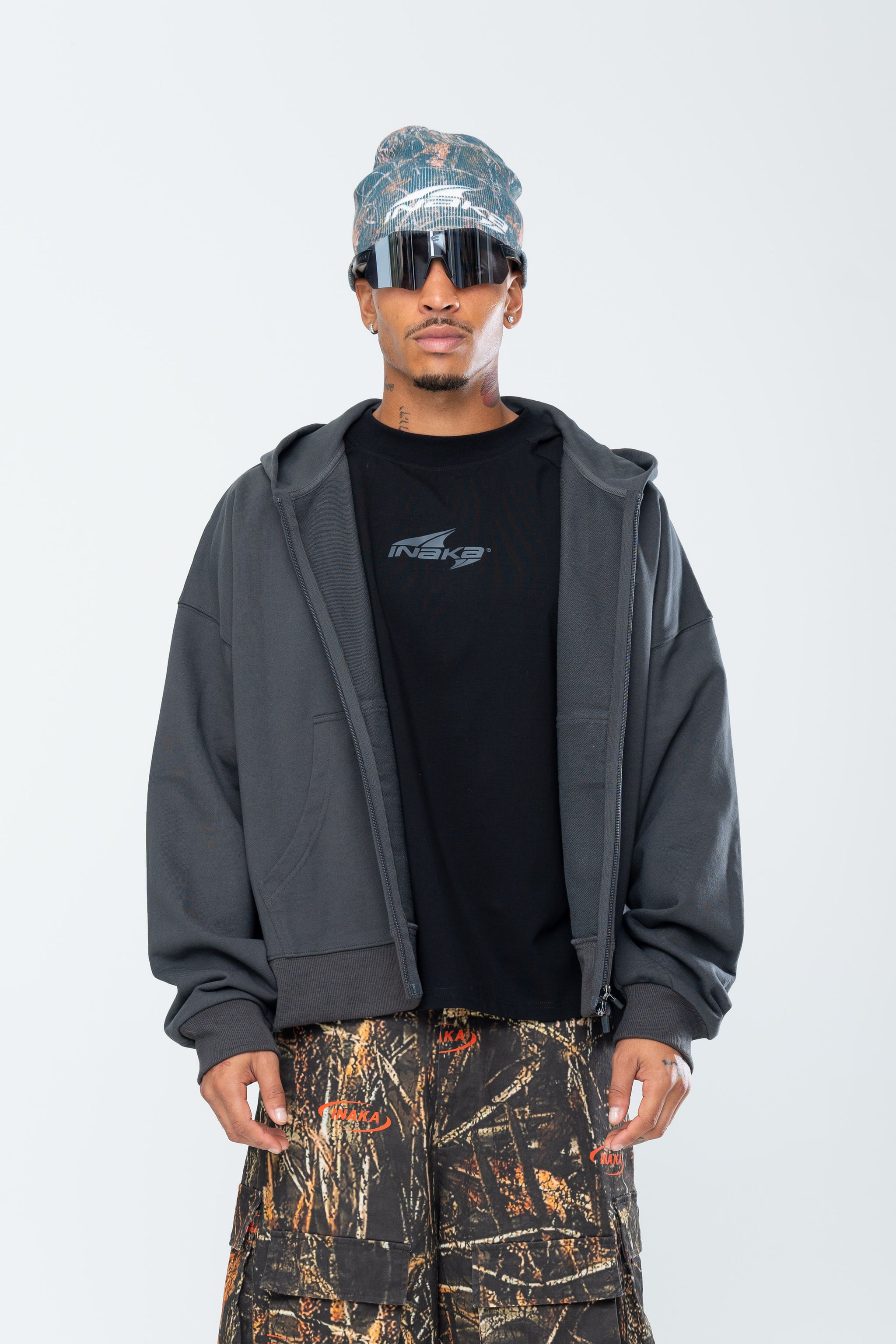 SUMMIT DOUBLE ZIP HOODIE - ASPHALT