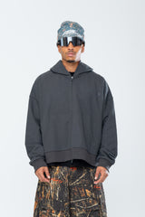 SUMMIT DOUBLE ZIP HOODIE - ASPHALT