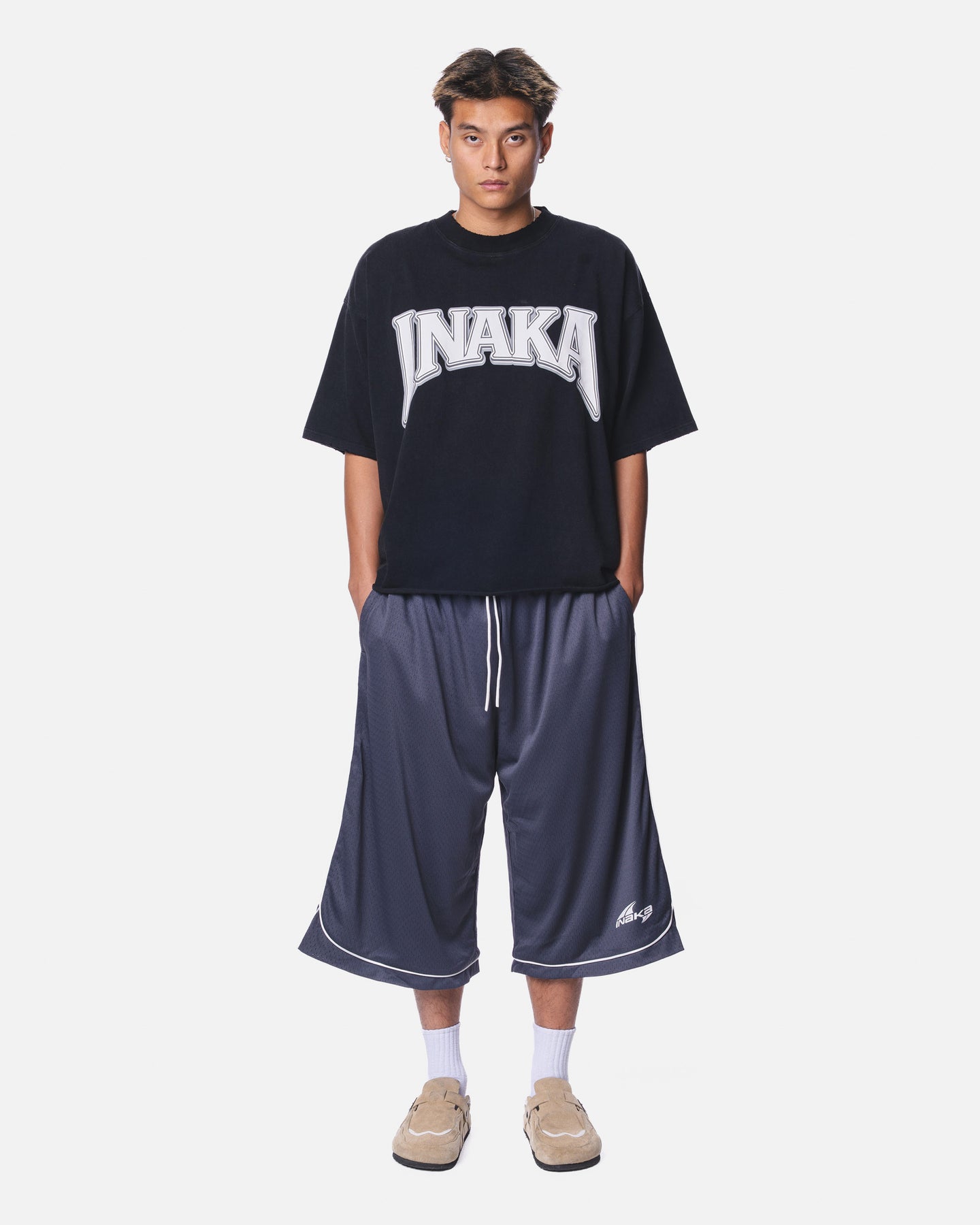 3/4 MESH SHORTS - CHARCOAL