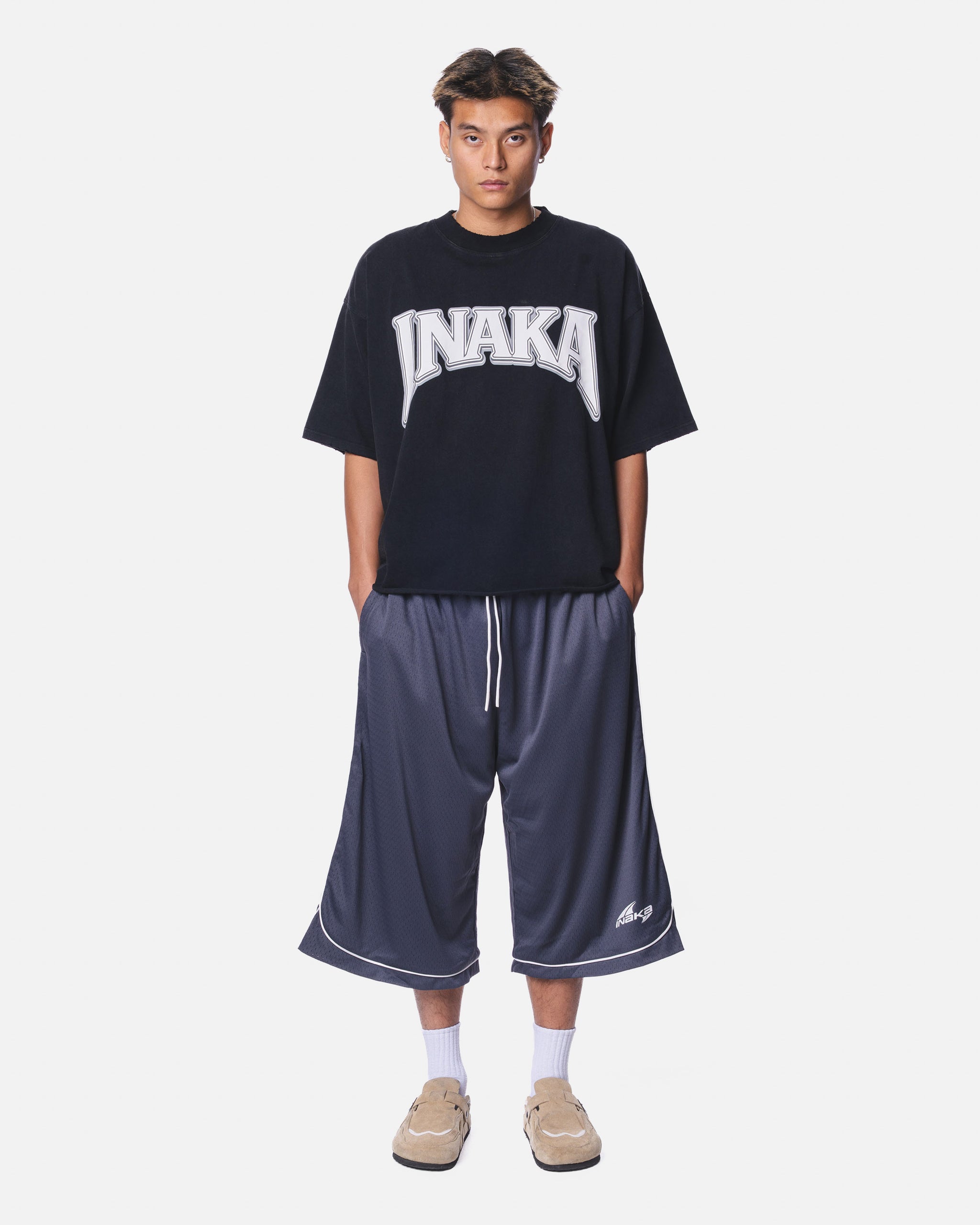 3/4 MESH SHORTS - CHARCOAL