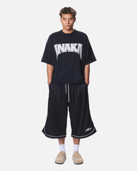 3/4 MESH SHORTS - BLACK