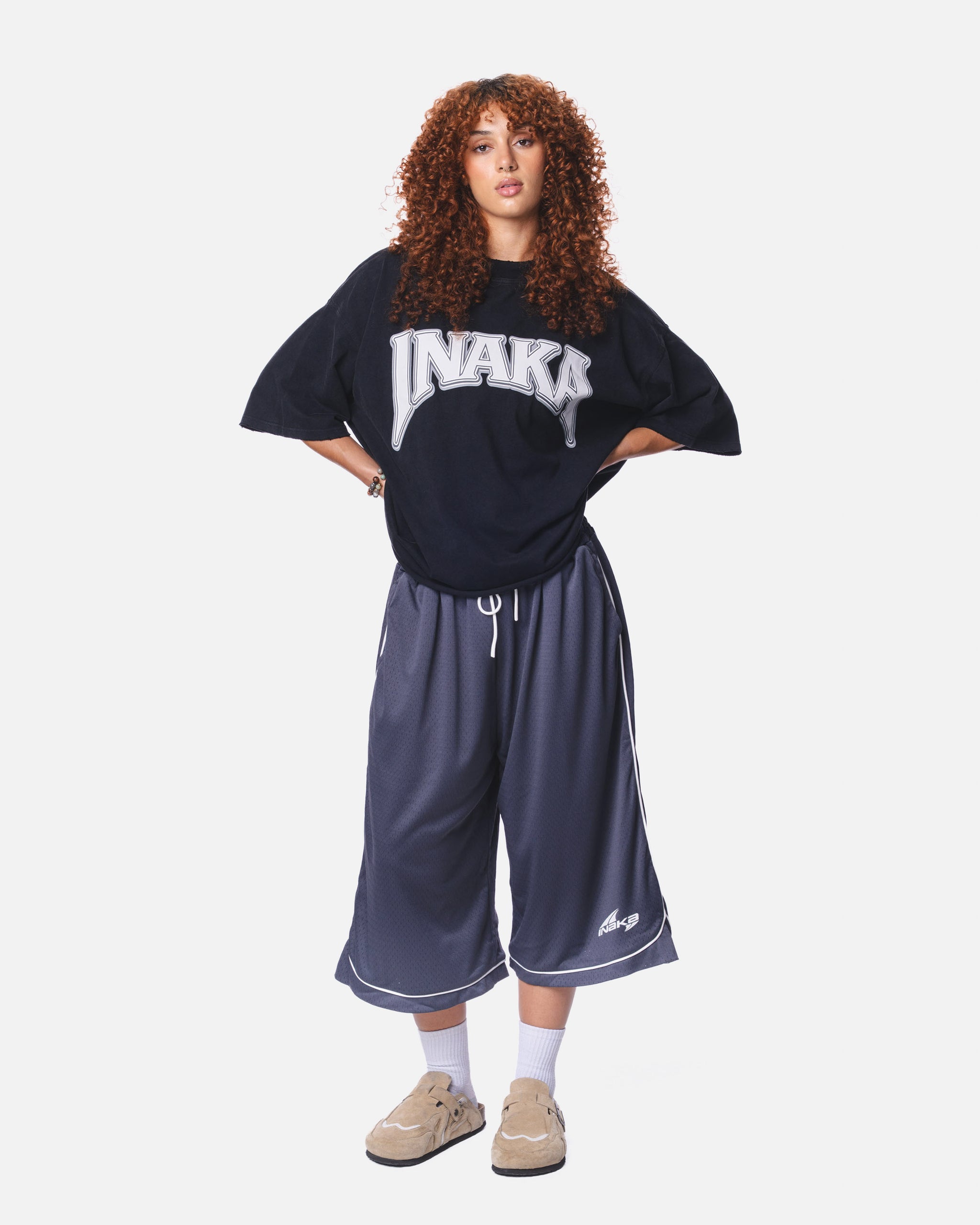 3/4 MESH SHORTS - CHARCOAL