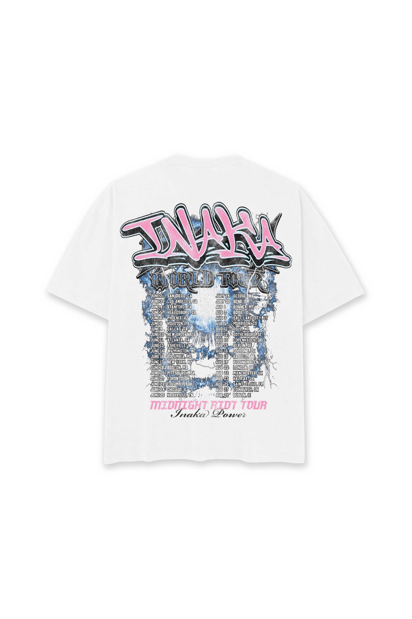 INAKA MIDNIGHT WOLF TEE - WHITE