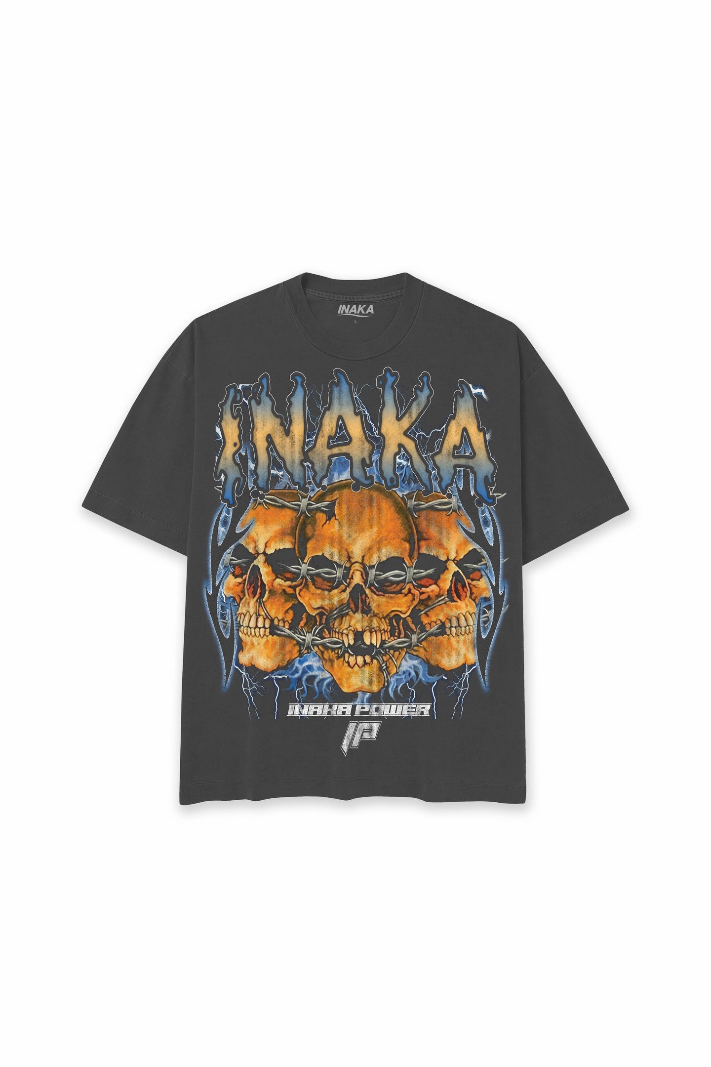 INAKA SKULL CRUSHER TEE - VINTAGE BLACK