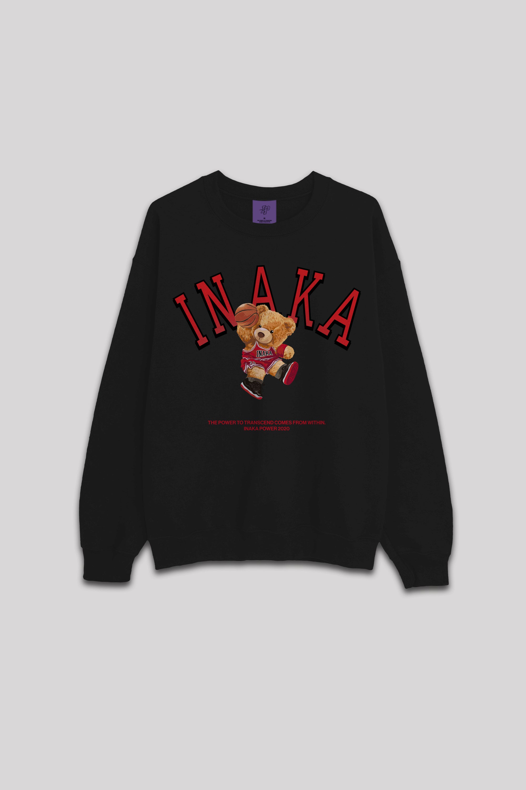 Playing For Keeps Teddy Bear Graphic Sweater (Black/Red)