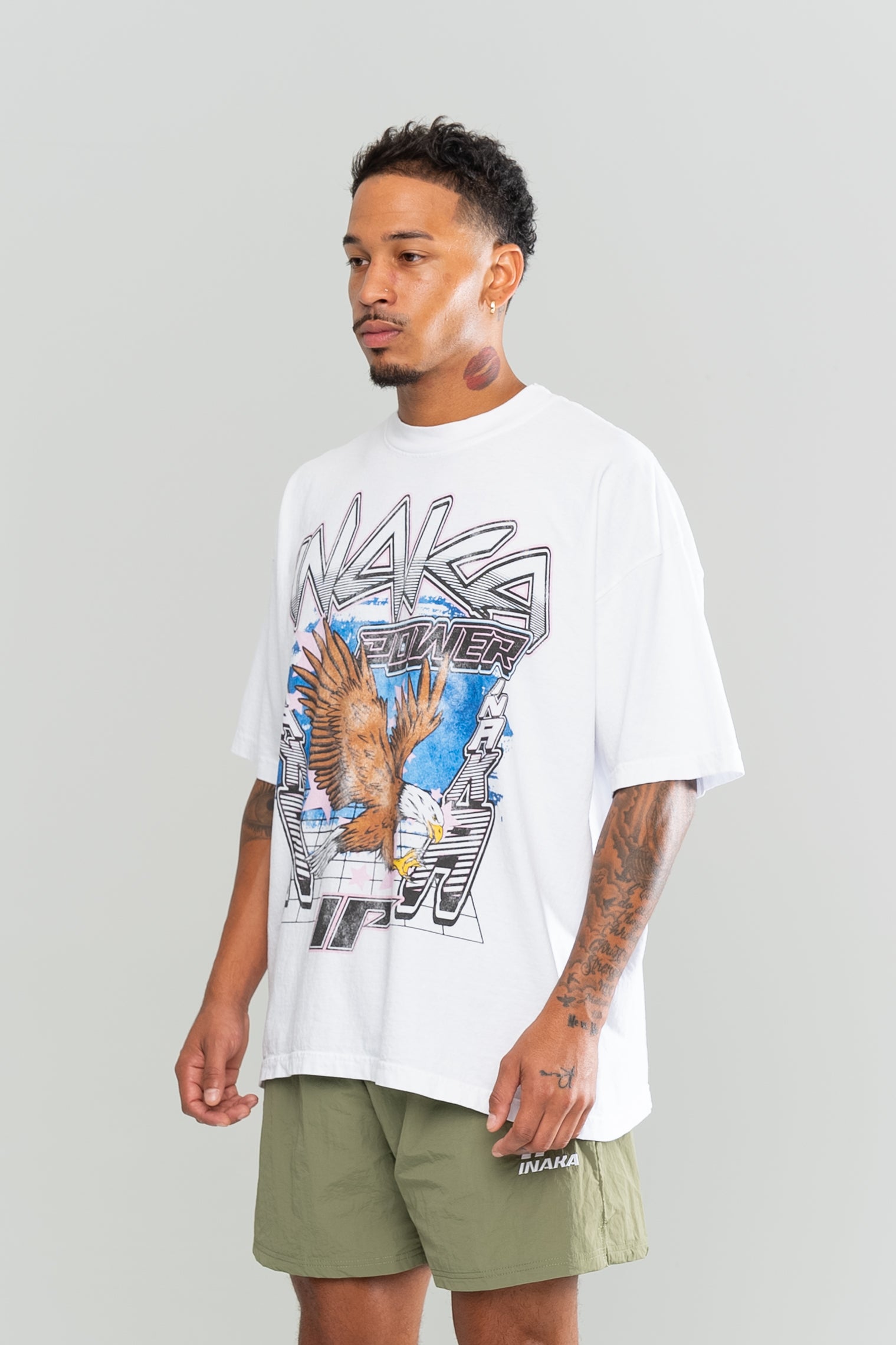 INAKA CYBER EAGLE TEE - WHITE