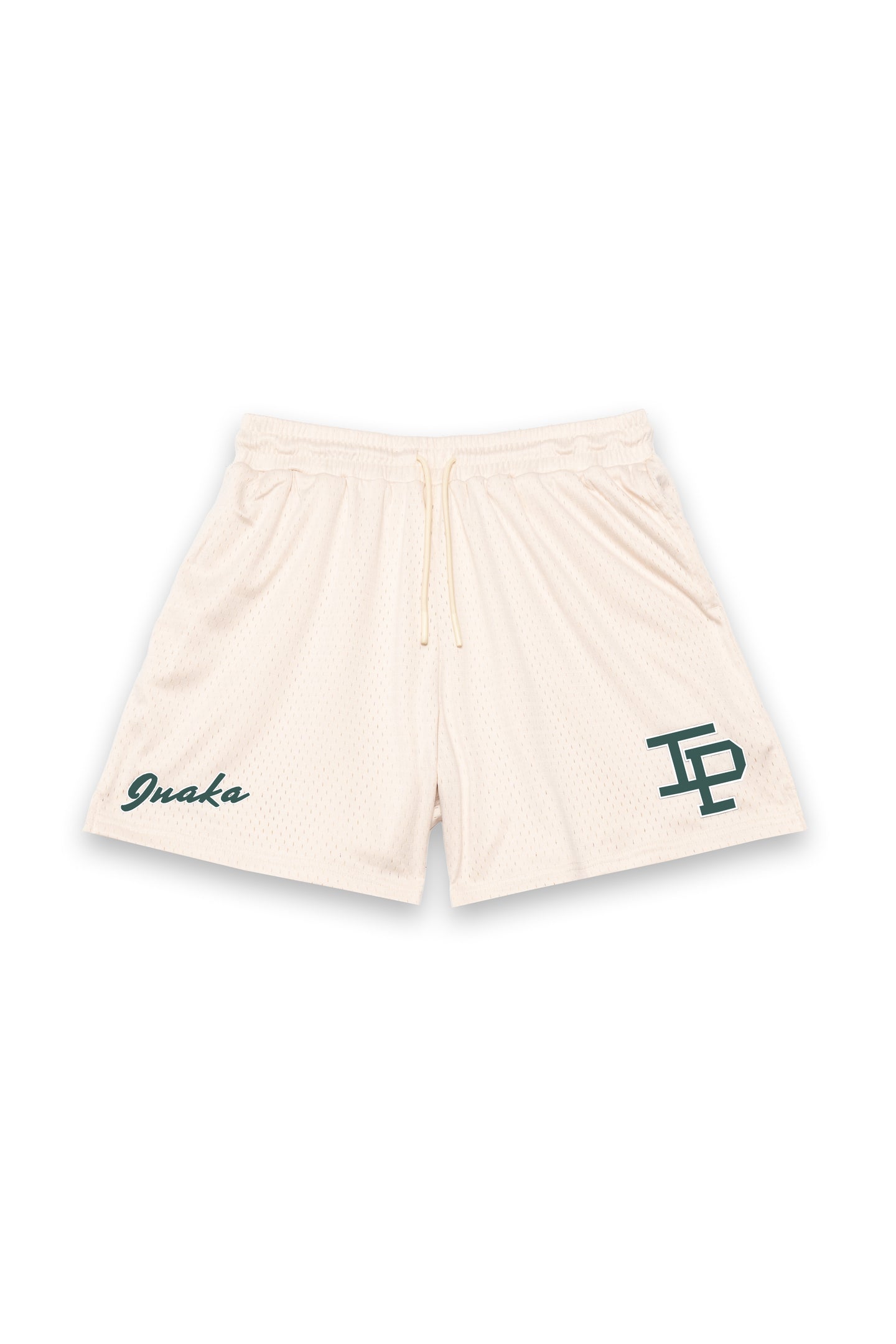 CLASSIC MESH SHORTS - CREAM/FOREST GREEN