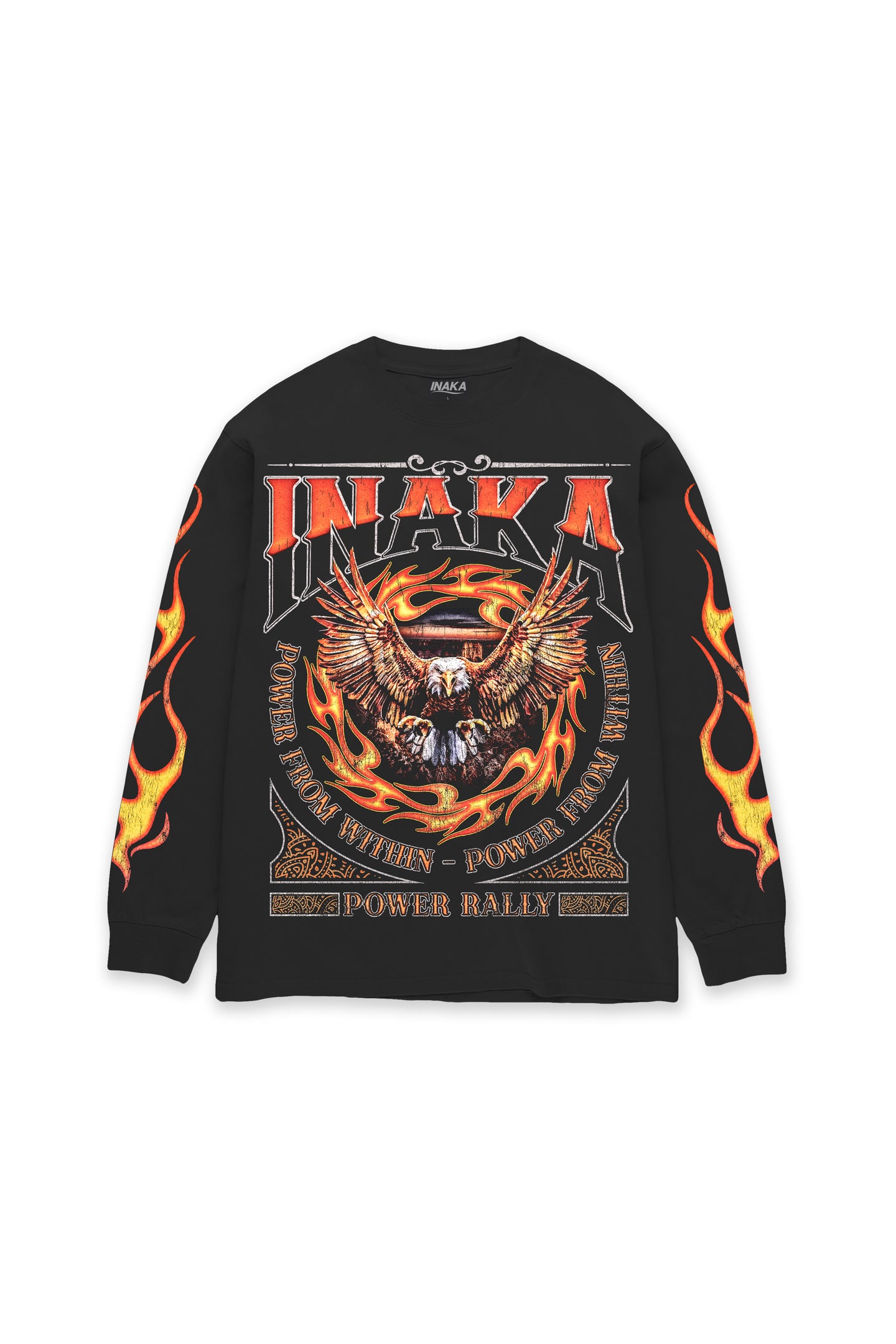 INAKA FLAME EAGLE LONG SLEEVE - BLACK