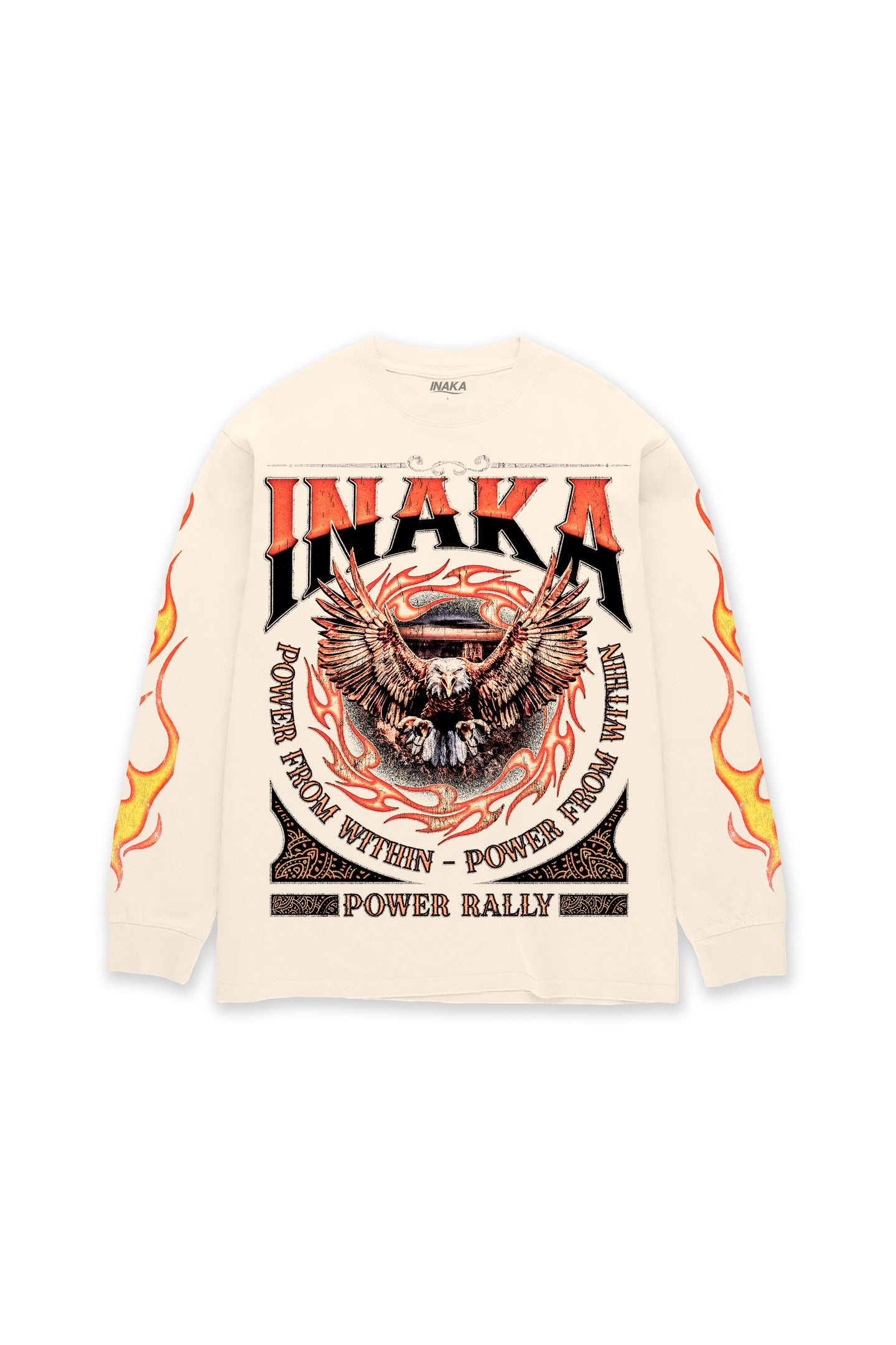 INAKA FLAME EAGLE LONG SLEEVE - CREAM