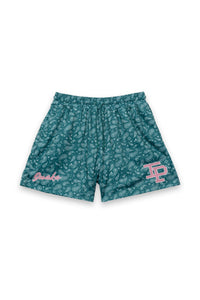 CLASSIC PAISLEY MESH SHORTS - GREEN