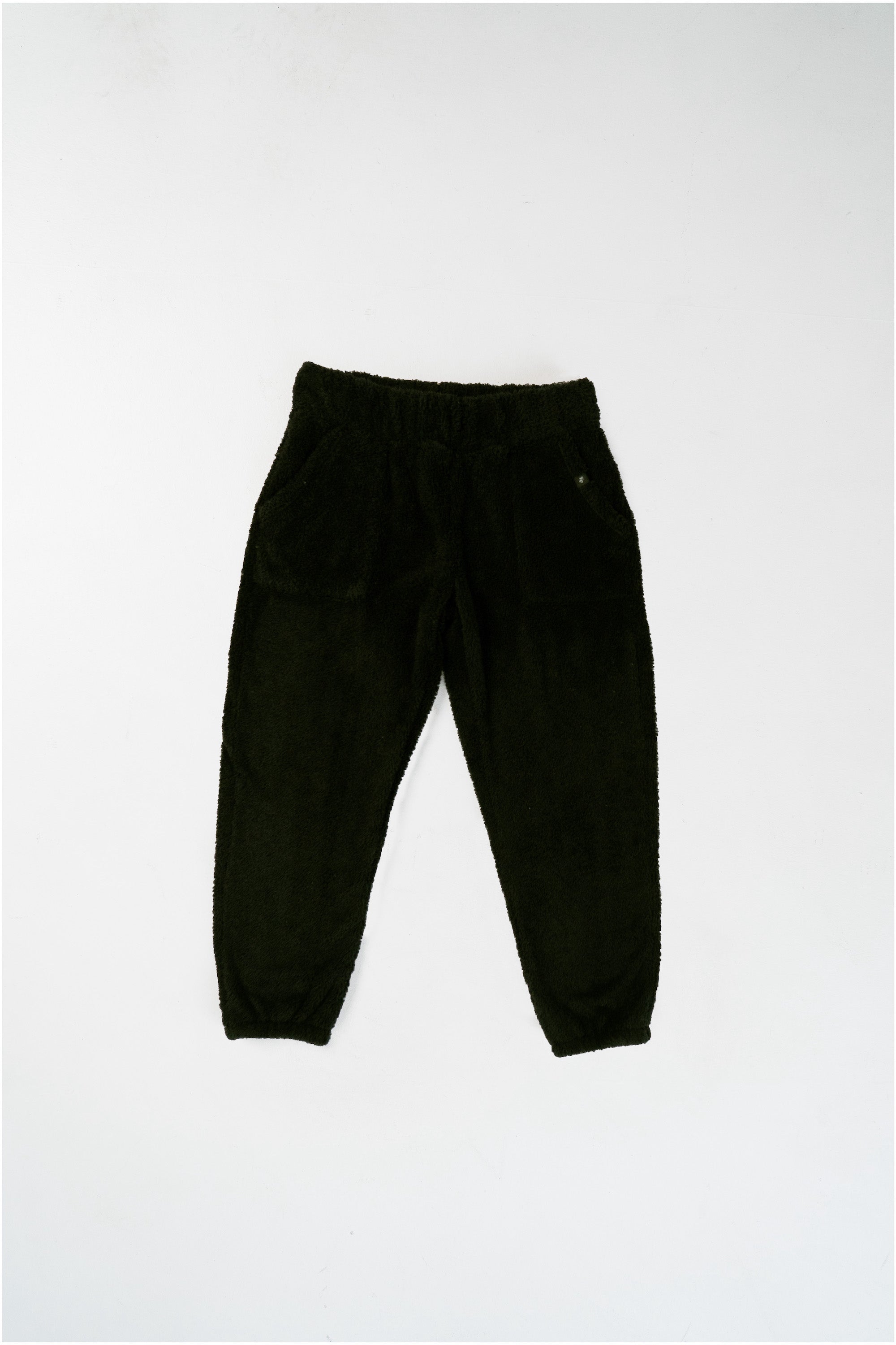 High Waisted Teddy Fleece Pants - Black