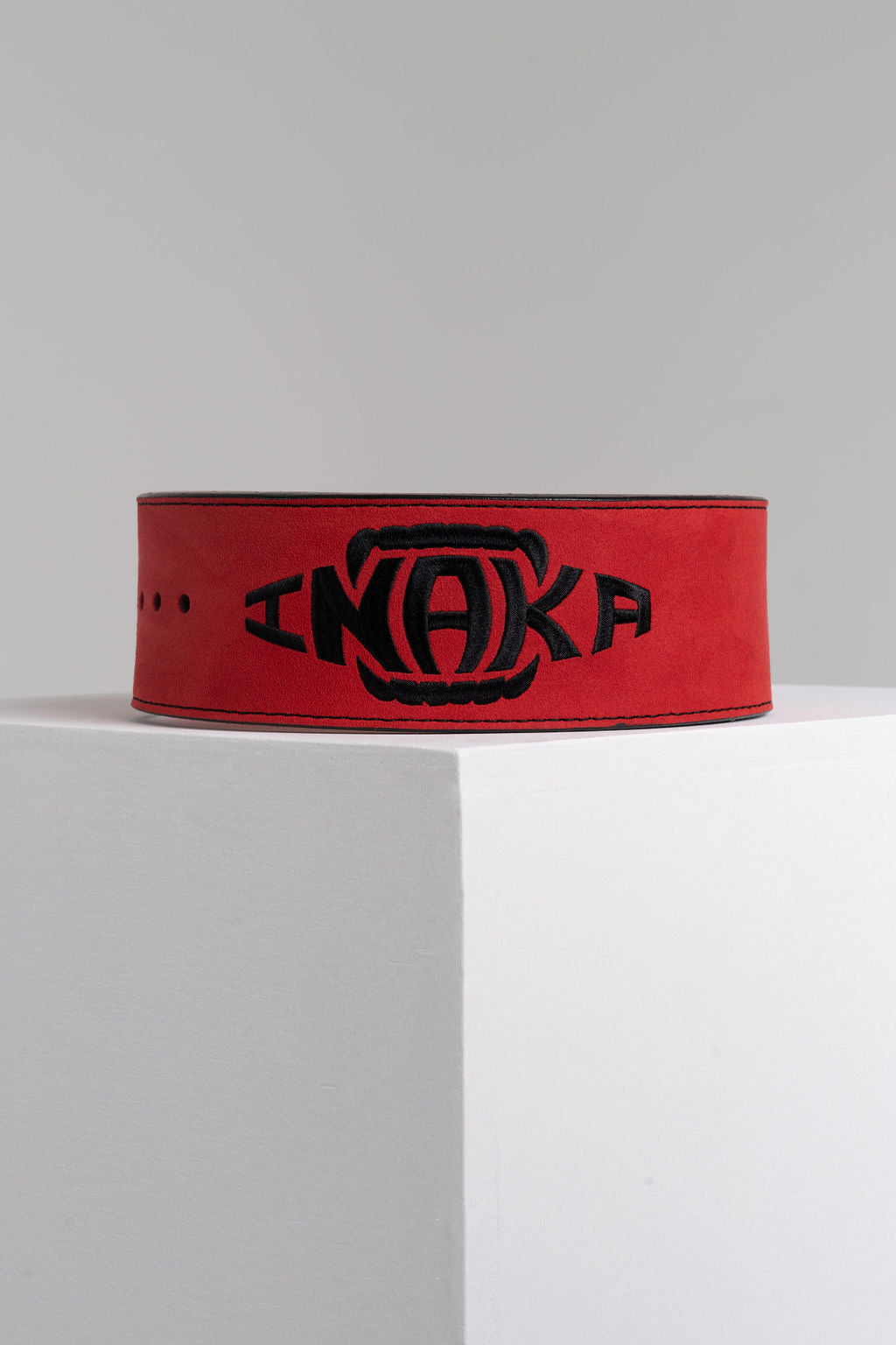 13mm Lever Suede Belt - Crimson