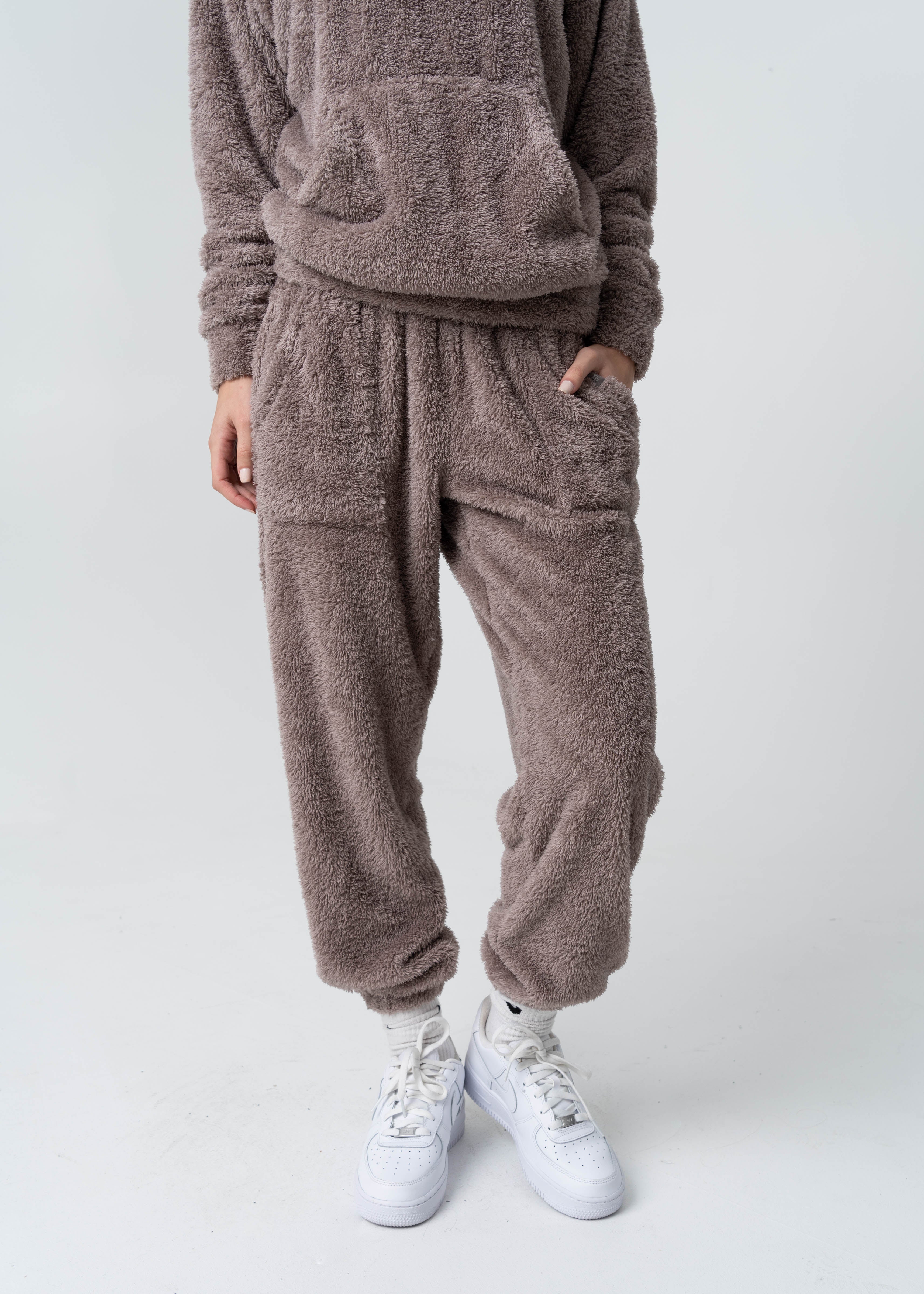 Teddy Fleece Pants - Deep Taupe